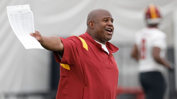 'He's going to bring the intensity': New Commanders OC Eric Bieniemy making presence felt